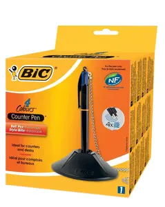 Ballpoint pen BIC Colours Black Stick Medium — black ink, stick design