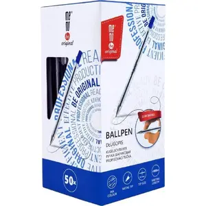 Ballpoint pen MemoBe model 605732, blue ink, 0.7 mm tip — pack of 50