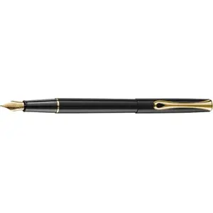 Fountain pen Diplomat Traveller black/gold M — medium nib, metal body