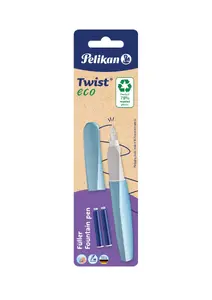 Fountain pen TEKA 300009801, cartridge filling system, medium nib, aqua colour, 1 pcs