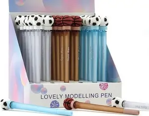 Ballpoint pen with decorative tip, ball design, pack of 36 — Adar