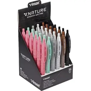Ballpoint pen SCHEMAT Nature 815 automatic, blue ink, pack of 36