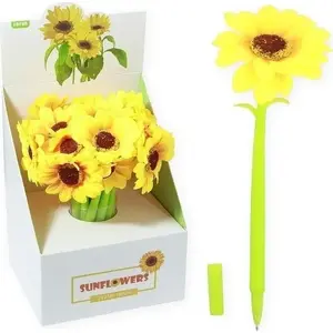 Ballpoint pen set SCHEMAT Sunflower — blue ink, pack of 16