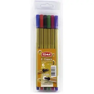 Fineliner pen Toma F-Liner 0.4 mm, set of 6 colors, model TO-344 Z 96