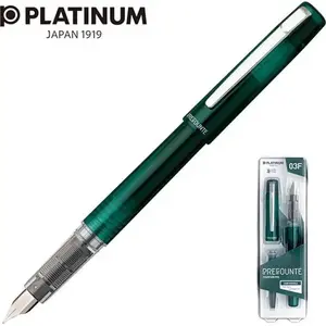 Fountain pen Platinum Prefounte Dark Emerald F - fine nib, green, plastic blister pack