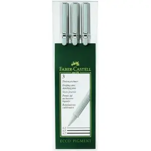 Линеры Faber-Castell Ecco Pigment набор 3 шт. — пигментные водостойкие перьевые маркеры для черчения