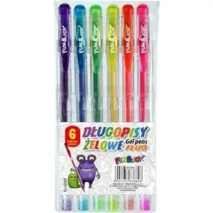 Gel pen Titanum FJ-G06F — 6 fluorescent ink colors
