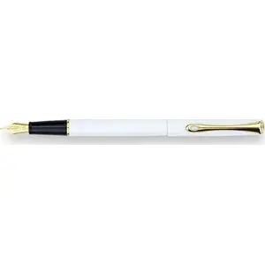 Fountain pen Diplomat Traveller F nib white with gold trim
