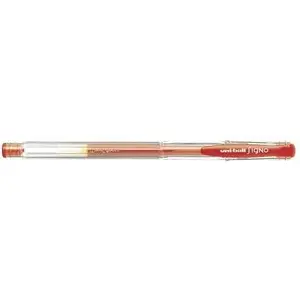 Gel pen uni mitsubishi pencil UM-100 red, refillable rollerball, medium tip