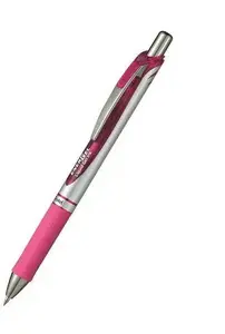 Шариковая гелевая ручка Retractable Pentel EnerGel Xm — розовые чернила, корпус розово‑серебристый, 1 шт