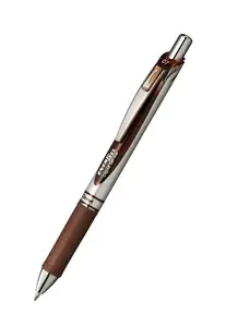 Atvelkama gēla pildspalva Pentel EnerGel Xm — brūnas tintes, brūns/sudraba korpuss, 1 gab.