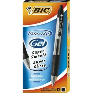 Гелевые ручки BIC Velocity Gel чёрные, набор 12 шт.