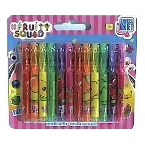 Gēla pildspalvas Canenco Fruity Squad aromātiskās mini — komplekts 12 krāsas, dažādu krāsu tinte