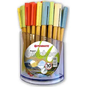Pildspalva TEKA Bamboo BP-102 mix — lodīšu pildspalvu komplekts, 30 gab., dažādas krāsas