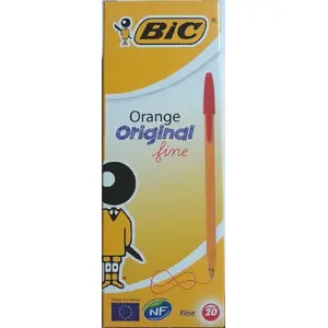 Ballpoint pen pack BIC red ink, 20 pieces — standard write refillable design