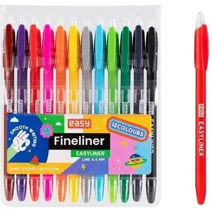 Marker pen Easy-Stationery Cienkopis Easyliner 12kol EASY — 12 colors, fine tip