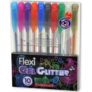 Гелевые ручки Penmate Flexi Abra Gel — набор 10 блестящих цветов, гелевая чернила