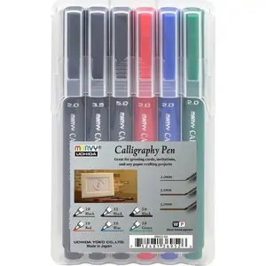 Calligraphy Pens Staedtler set — 3 tip widths, 6 ink colors