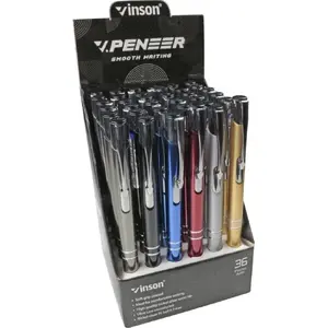 Ballpoint pen SCHEMAT Pioneer automatic, blue ink, pack of 36