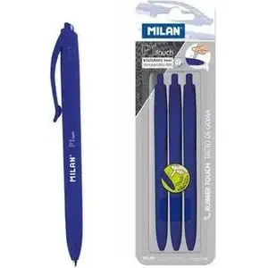 Ballpoint pen set Milan P1 Touch blue, 3 pieces