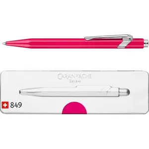 Ballpoint pen Caran d'Ache 849 Pop Line Fluo M — medium tip, purple, boxed