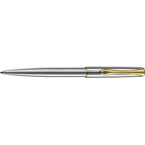 Ballpoint pen Diplomat Traveller — metal body, steel and gold finish