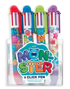 Набор клип-ручек с выдвижным стержнем Kolorowe Baloniki OOLY Monster 6 Click — многоцветные, 24 шт.