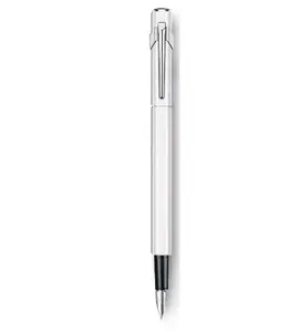 Fountain pen Caran d'Arche Plume Classic — white, cartridge filling, blue ink, 1 pc