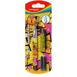 Fountain pen Keyroad KR972826 with 2 ink cartridges, blister pack, assorted colors