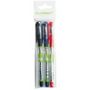 Gel pen Q-Connect KF16696 0.5 mm, pendant pack 3 pcs, mixed colors