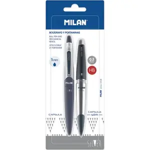 Writing set Milan Capsule Silver — Milan ballpoint pen and mechanical pencil