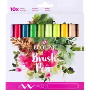 Suka-tintes komplekts Ecoline EcoLine Botanic — 10 krāsas, ūdens bāzes