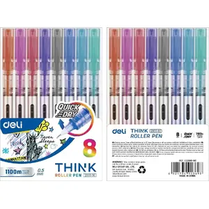 Ballpoint pen set Deli Think 0.5 mm — 8 colors, model 641718