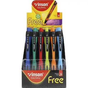 Ballpoint pen set KRUPS Free 1008 — automatic push, blue ink, pack of 36