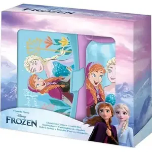 Kids Euroswan aluminum water bottle and lunch box set Frozen FR50009 – children's drink bottle with food container