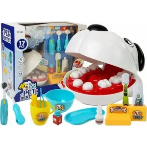 Dental Playset for Children LEAN Sport — Dentist Kit with Dog Figure, Toothbrush and Squeezable Toothpaste