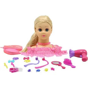 Frizieru galva Blond Hair no Happy Friend, modelis 504404 — rotaļu galva matu pīšanai un meikapam