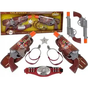 Toy cowboy set LEANToys 13372 — cowboy hat, 2 toy revolvers, spurs and accessories