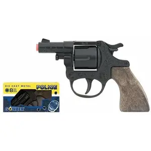 Rotaļu metāla policijas revolveris Gonher 8 patronas mazais modelis 239883