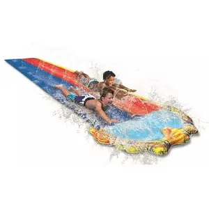 Inflatable Double Water Slide Spring Summer HAPPY SUMMER with boards