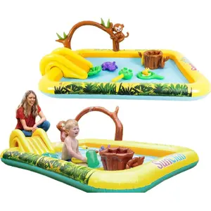 Inflatable Children's Play Pool JiLong 214×167 cm — Animal Playground (model 51223)