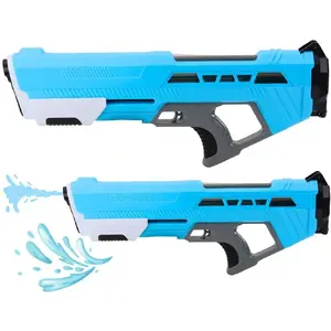 Ūdens pistole / rokas sūknēšanas blasteris LEANToys modelis 22951 — zils, manuāla sūknis, bērnu āra rotaļlieta