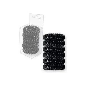 Hair elastics TOP CHOICE model 6522517 — black, pack of 6
