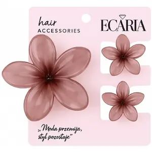 Hair clip set eCarla 3-in-1 Flower XL with 2 mini clips SP440, assorted sizes