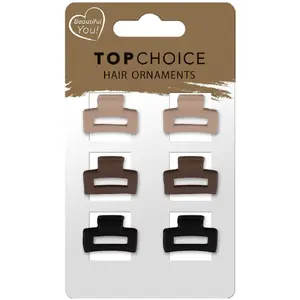 Hair clips TOP CHOICE model 20650 set of 6 assorted colors