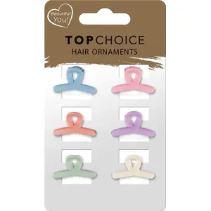 Hair Clips TOP CHOICE 20636 set of 6 pieces assorted colors