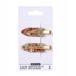 Набор заколок для волос No name Lily Makeup Hair Clips Green Coffee, 2 шт.