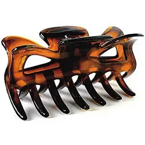 Hair clip Donegal KLAMRA black with amber accents (model FA-9776)