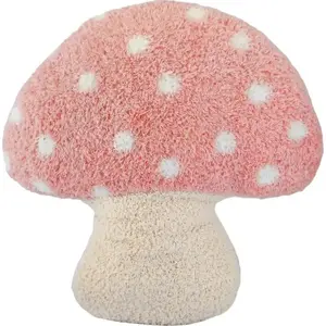 MCD mushroom-shaped pillow 'Poduszka grzybek' pink — ergonomic decorative cushion, small size for nursery or travel
