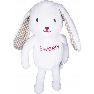 Soft toy TEKA Króliczek biały plush rabbit by TEKA — white, small cuddly toy